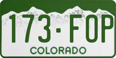 CO license plate 173FOP