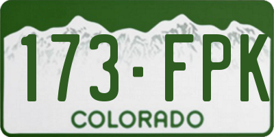 CO license plate 173FPK