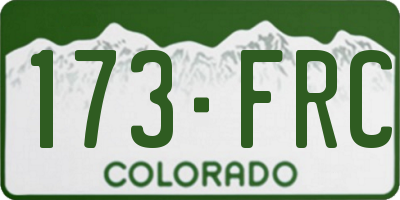 CO license plate 173FRC