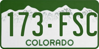 CO license plate 173FSC