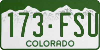 CO license plate 173FSU