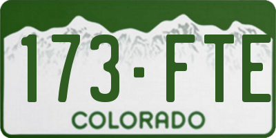 CO license plate 173FTE