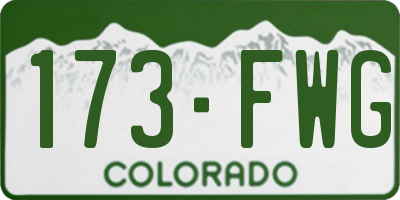 CO license plate 173FWG