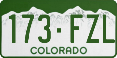 CO license plate 173FZL