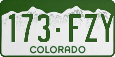 CO license plate 173FZY