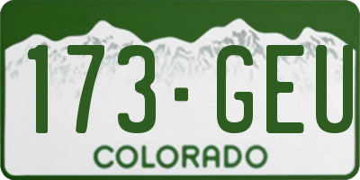 CO license plate 173GEU