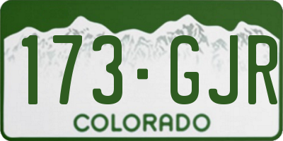 CO license plate 173GJR