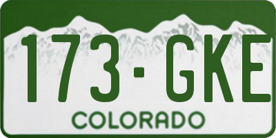 CO license plate 173GKE