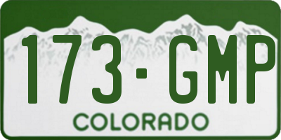 CO license plate 173GMP