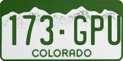 CO license plate 173GPU