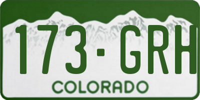 CO license plate 173GRH