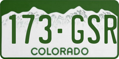 CO license plate 173GSR