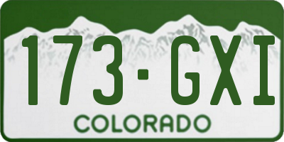 CO license plate 173GXI