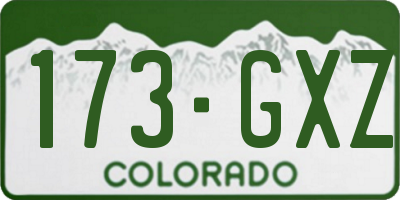 CO license plate 173GXZ