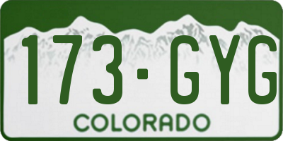 CO license plate 173GYG