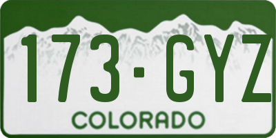 CO license plate 173GYZ