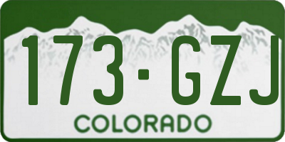 CO license plate 173GZJ