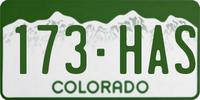 CO license plate 173HAS