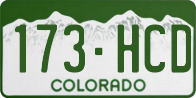CO license plate 173HCD