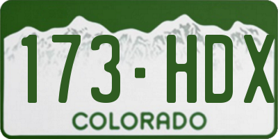 CO license plate 173HDX