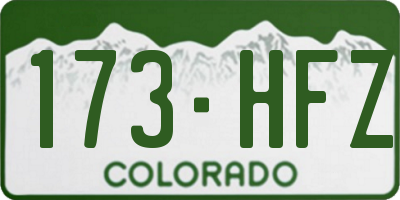 CO license plate 173HFZ