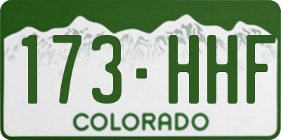 CO license plate 173HHF