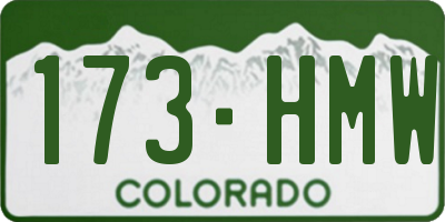 CO license plate 173HMW