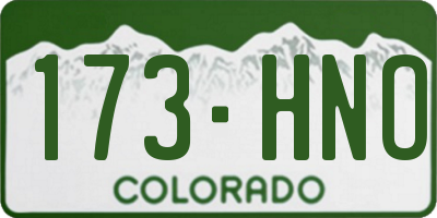 CO license plate 173HNO