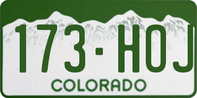 CO license plate 173HOJ