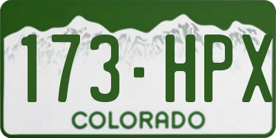 CO license plate 173HPX