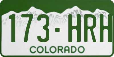 CO license plate 173HRH