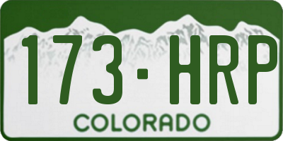 CO license plate 173HRP