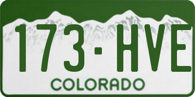 CO license plate 173HVE