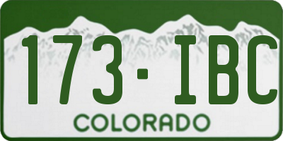 CO license plate 173IBC