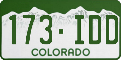 CO license plate 173IDD