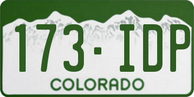 CO license plate 173IDP