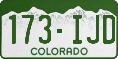 CO license plate 173IJD