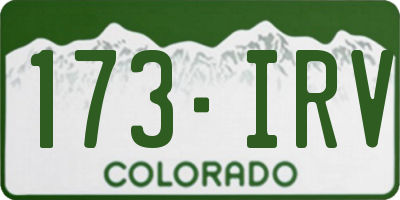 CO license plate 173IRV