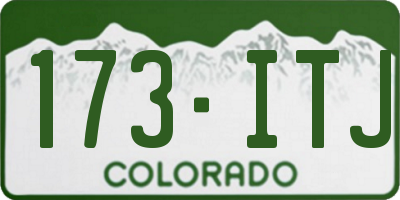 CO license plate 173ITJ