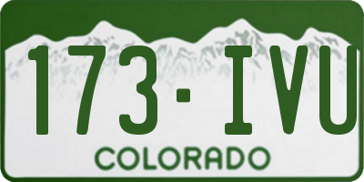 CO license plate 173IVU
