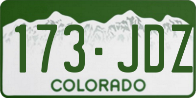 CO license plate 173JDZ