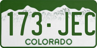 CO license plate 173JEC