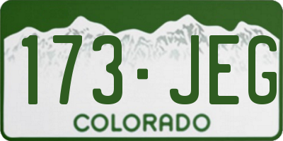 CO license plate 173JEG