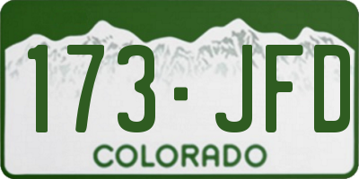 CO license plate 173JFD