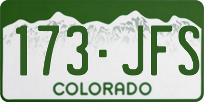 CO license plate 173JFS