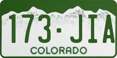 CO license plate 173JIA