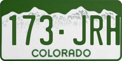 CO license plate 173JRH