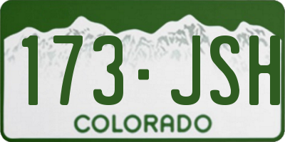 CO license plate 173JSH