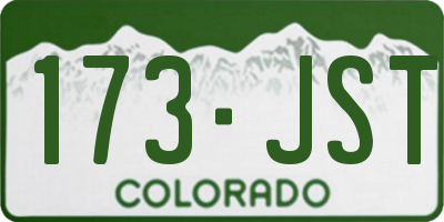 CO license plate 173JST
