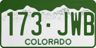 CO license plate 173JWB